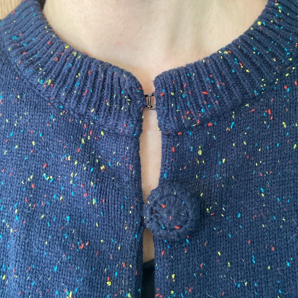 ModCloth Blue Confetti Crop Cardigan - Picture 6 of 9